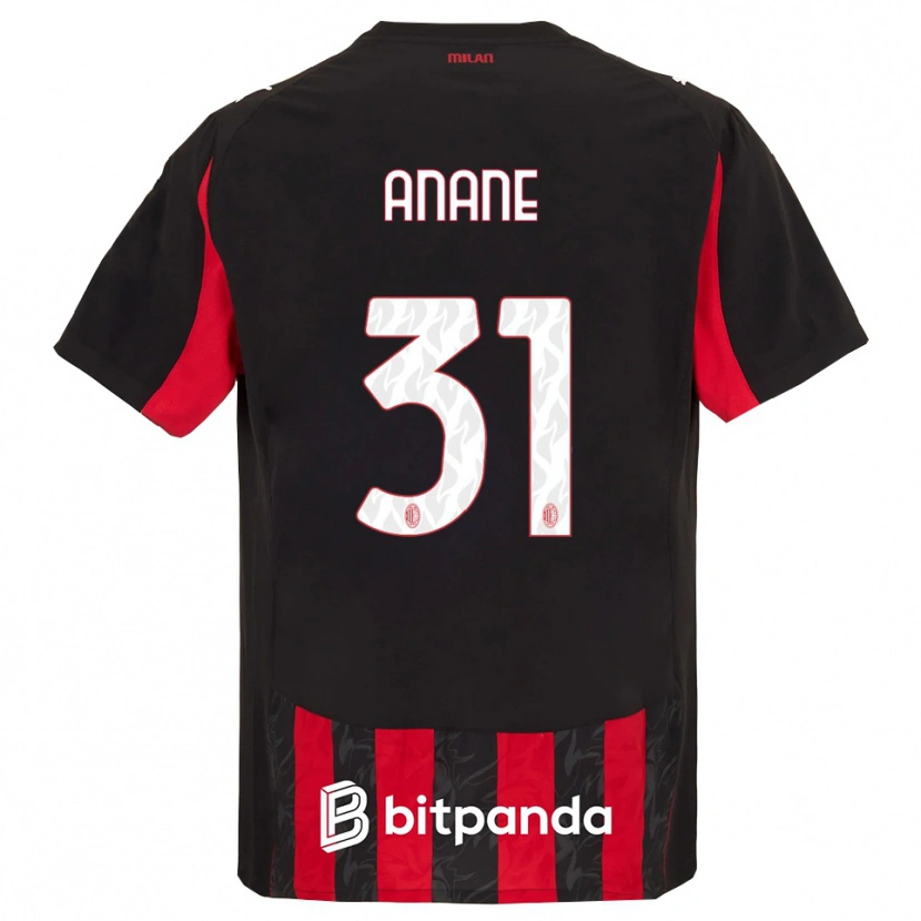 Danxen Pánské Emmanuel Anane #31 Červená Černá Domů Hráčské Dresy 2025/26 Dres