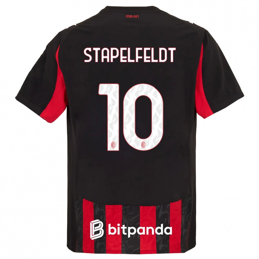 Danxen Pánské Nina Stapelfeldt #10 Červená Černá Domů Hráčské Dresy 2025/26 Dres