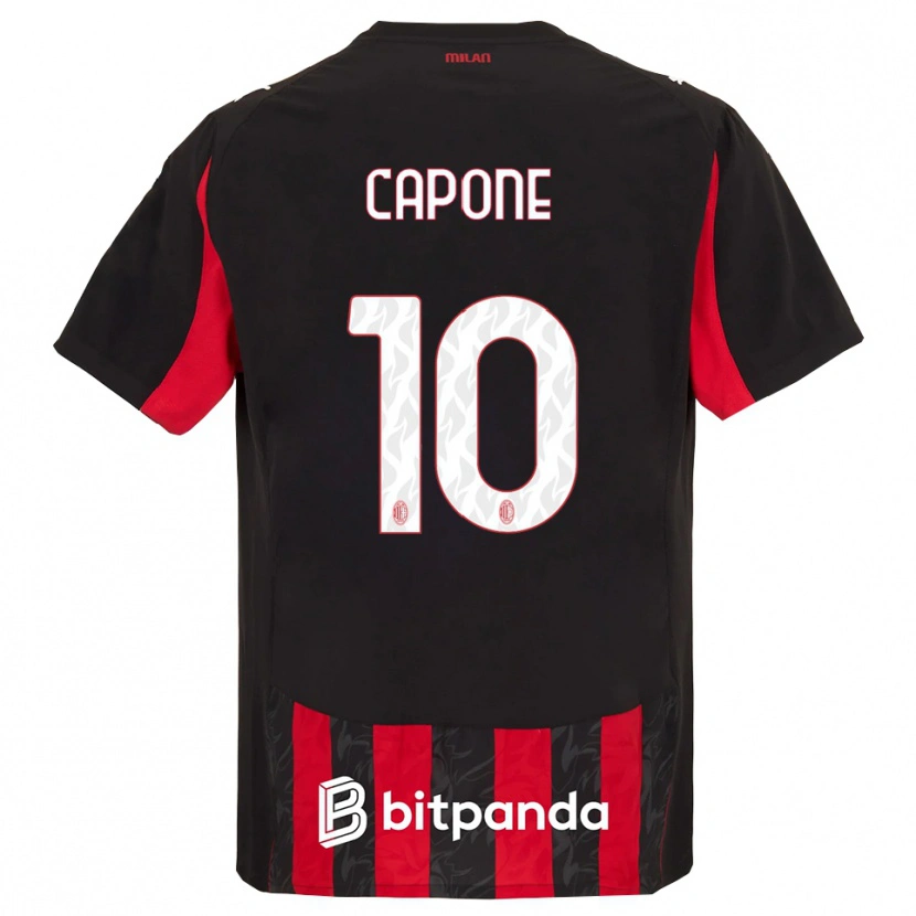 Danxen Pánské Andrea Capone #10 Červená Černá Domů Hráčské Dresy 2025/26 Dres