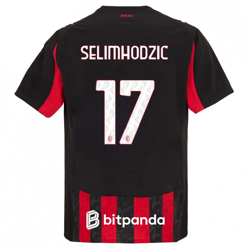 Danxen Pánské Noa Selimhodzic #17 Červená Černá Domů Hráčské Dresy 2025/26 Dres