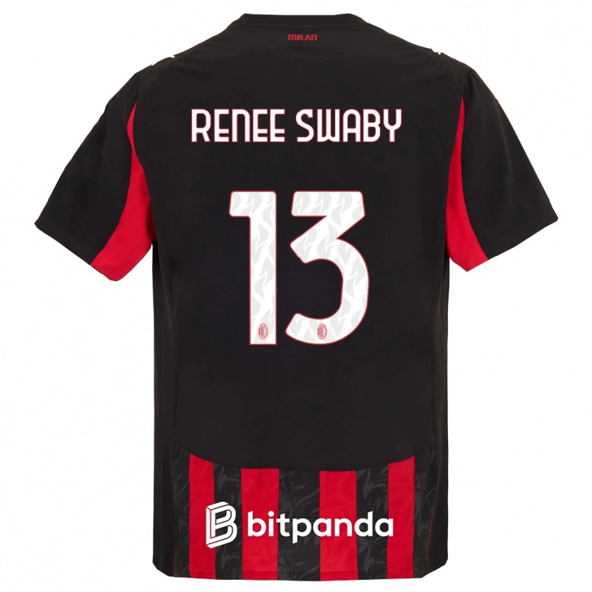 Danxen Pánské Allyson Renee Swaby #13 Červená Černá Domů Hráčské Dresy 2025/26 Dres