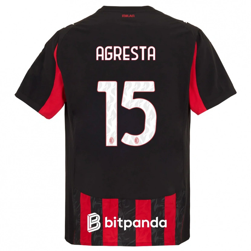 Danxen Pánské Stefano Agresta #15 Červená Černá Domů Hráčské Dresy 2025/26 Dres