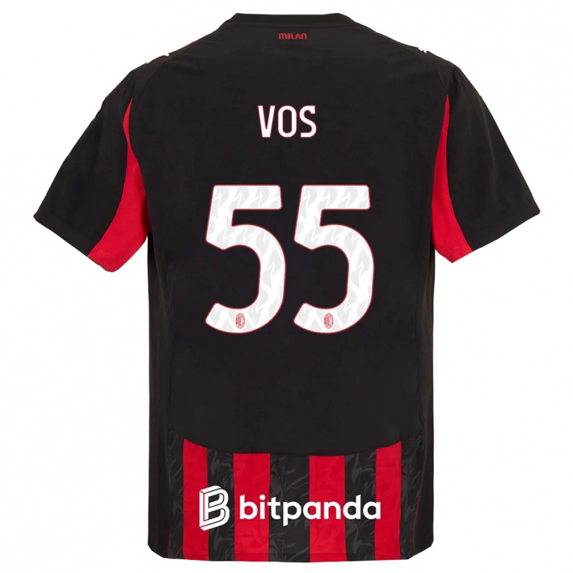 Danxen Pánské Silvano Vos #55 Červená Černá Domů Hráčské Dresy 2025/26 Dres