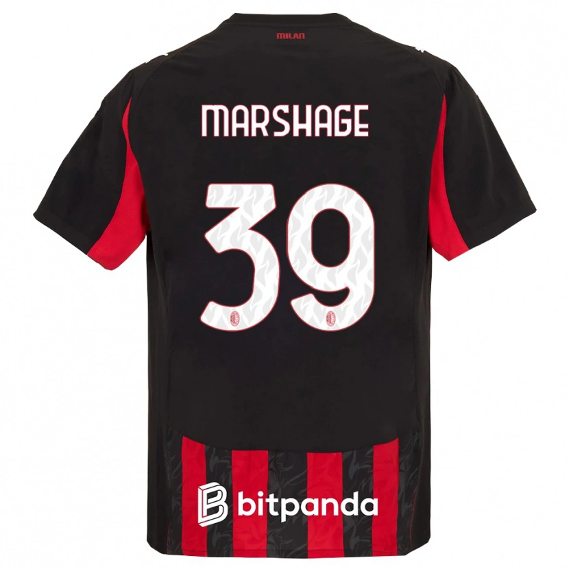 Danxen Pánské Wilgot Marshage #39 Červená Černá Domů Hráčské Dresy 2025/26 Dres