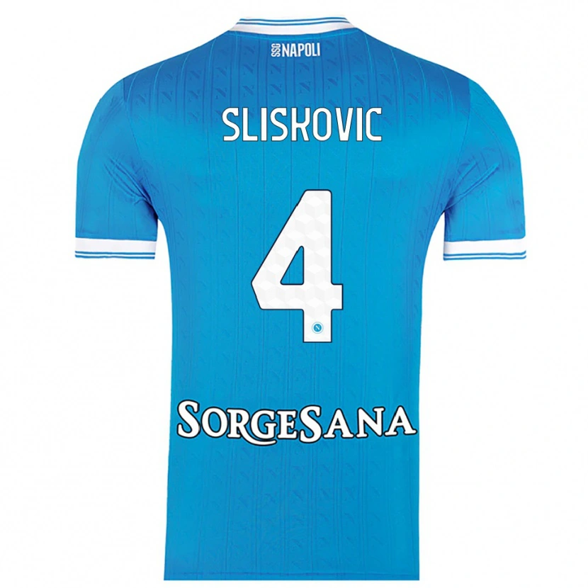 Danxen Pánské Gloria Slišković #4 Nebesky Modrá Bílá Domů Hráčské Dresy 2025/26 Dres