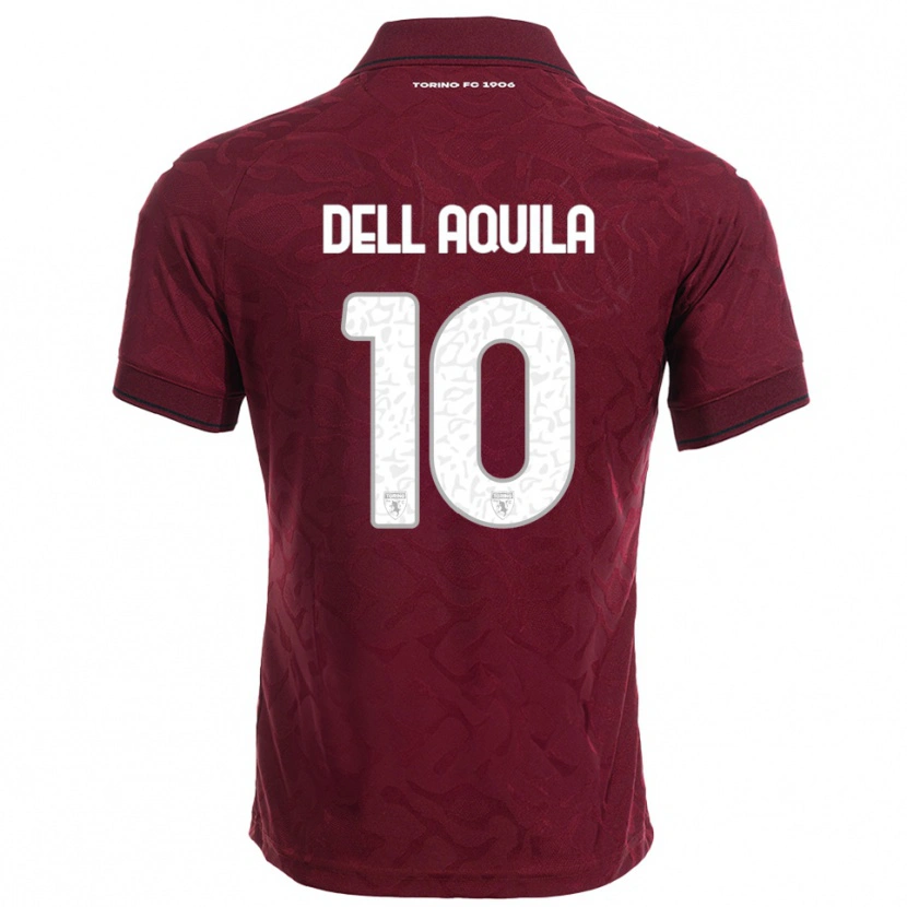 Danxen Pánské Francesco Dell'aquila #10 Burgundská Bílá Domů Hráčské Dresy 2025/26 Dres
