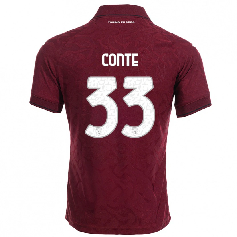 Danxen Pánské Gioele Conte #33 Burgundská Bílá Domů Hráčské Dresy 2025/26 Dres