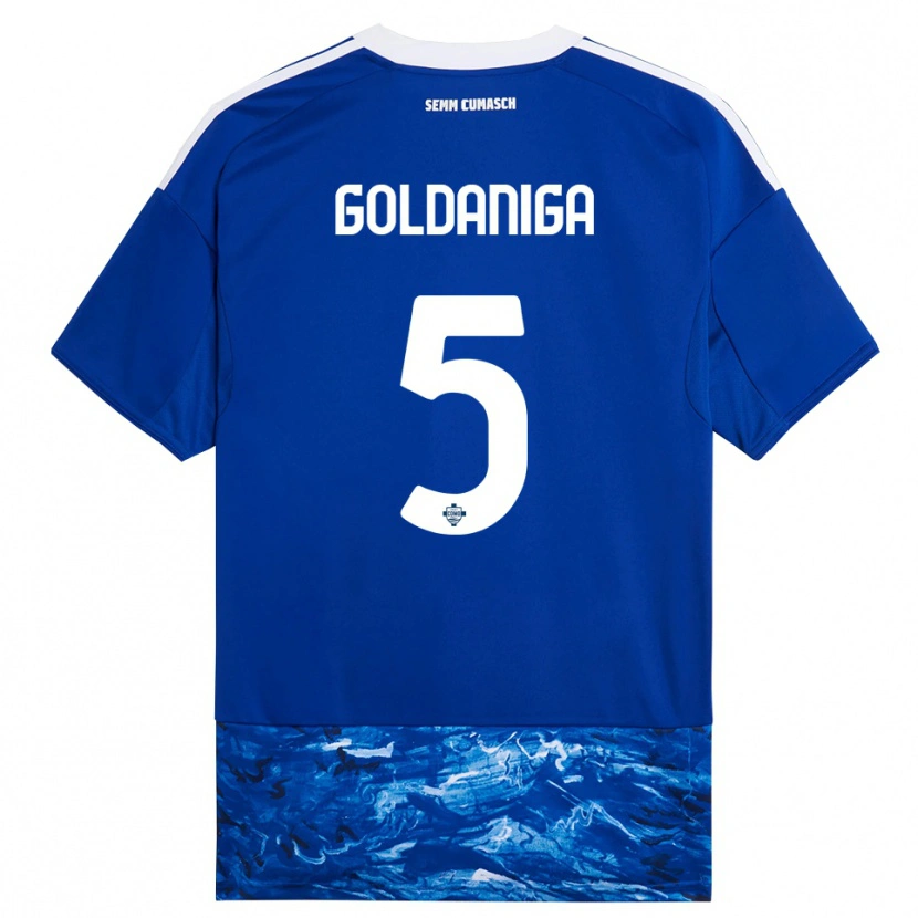 Danxen Pánské Edoardo Goldaniga #5 Modrá Bílá Domů Hráčské Dresy 2025/26 Dres