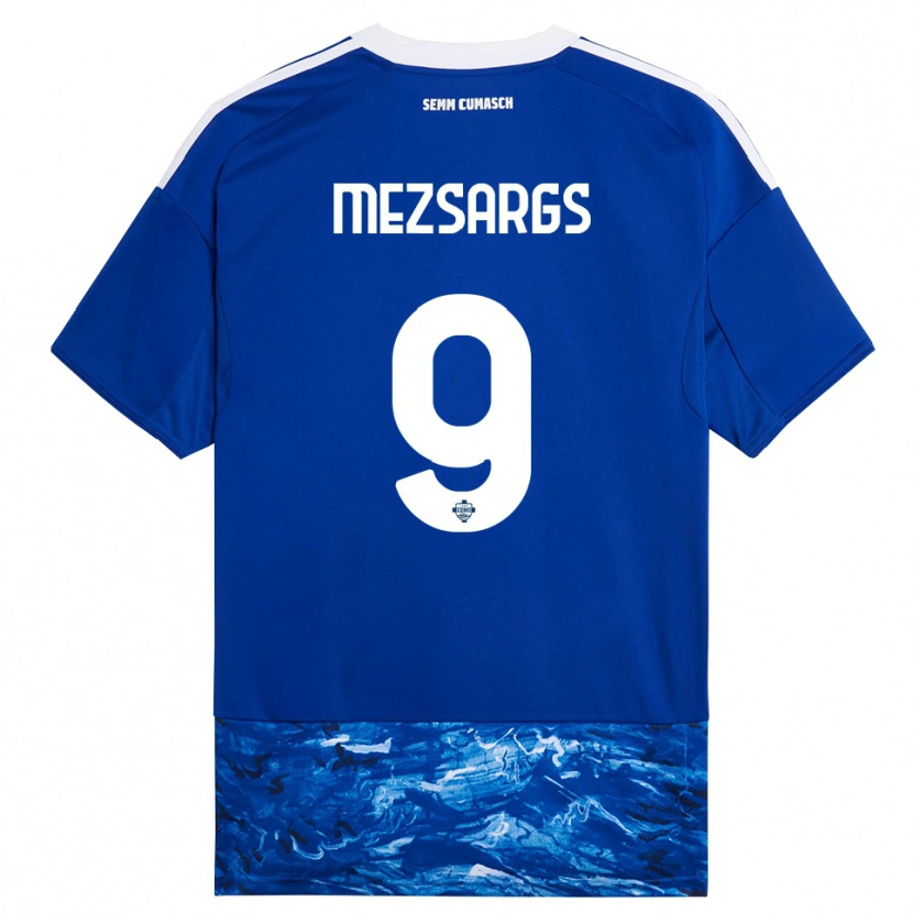 Danxen Pánské Kristians Mezsargs #9 Modrá Bílá Domů Hráčské Dresy 2025/26 Dres