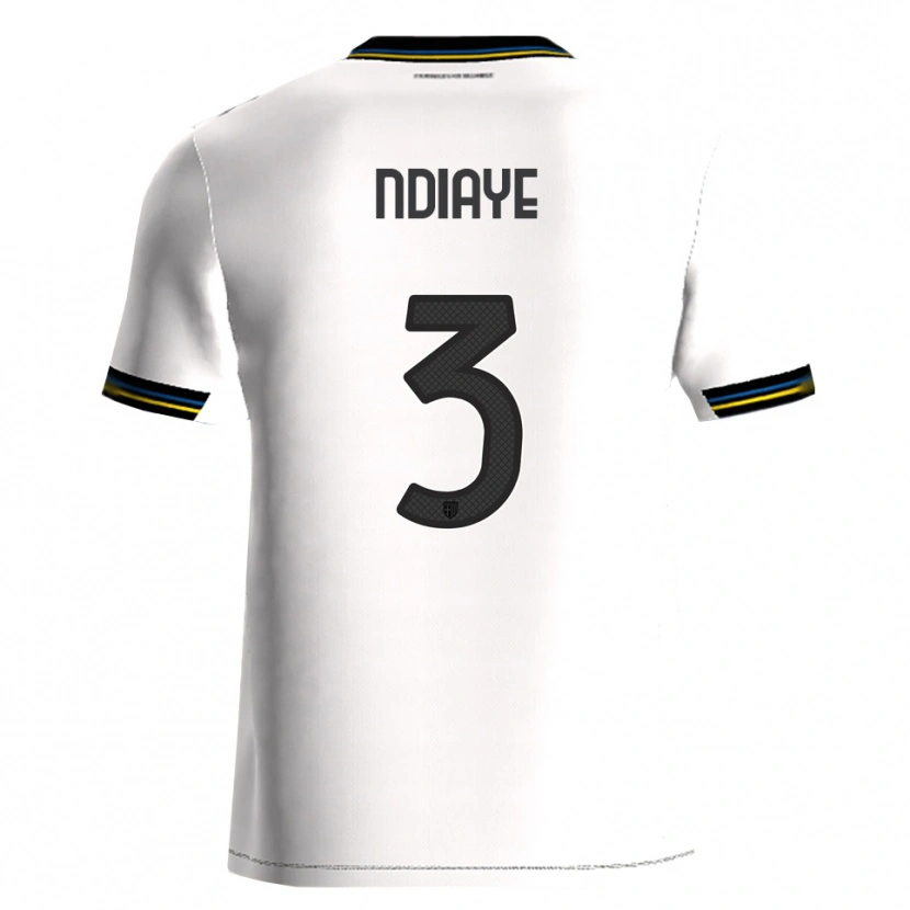 Danxen Pánské Abdoulaye Ndiaye #3 Bílá Černá Domů Hráčské Dresy 2025/26 Dres