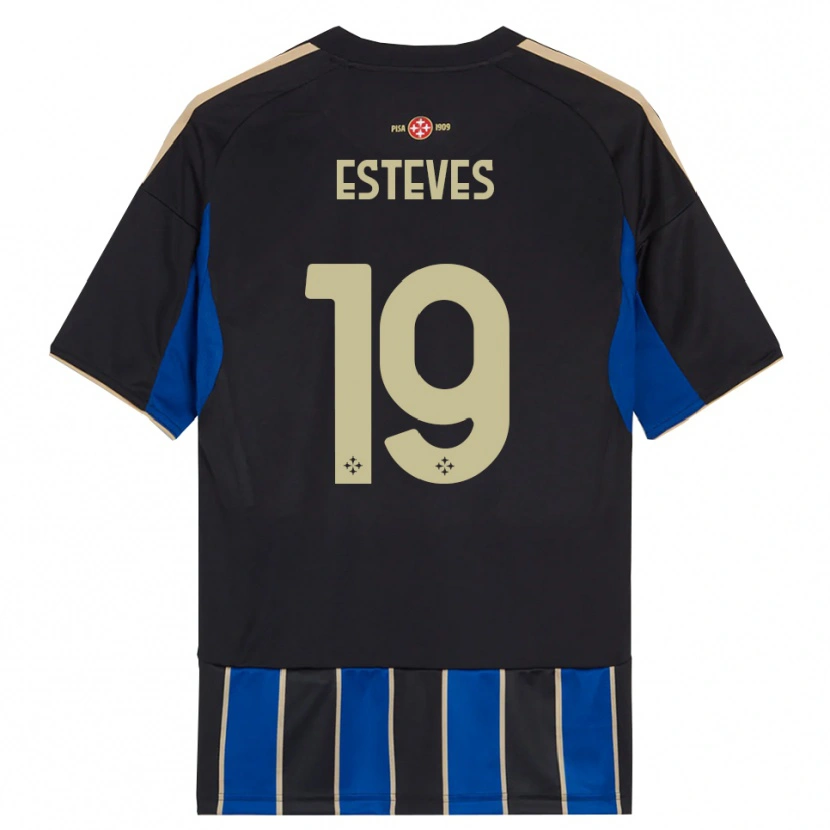 Danxen Pánské Tomás Esteves #19 Černá Modrá Domů Hráčské Dresy 2025/26 Dres