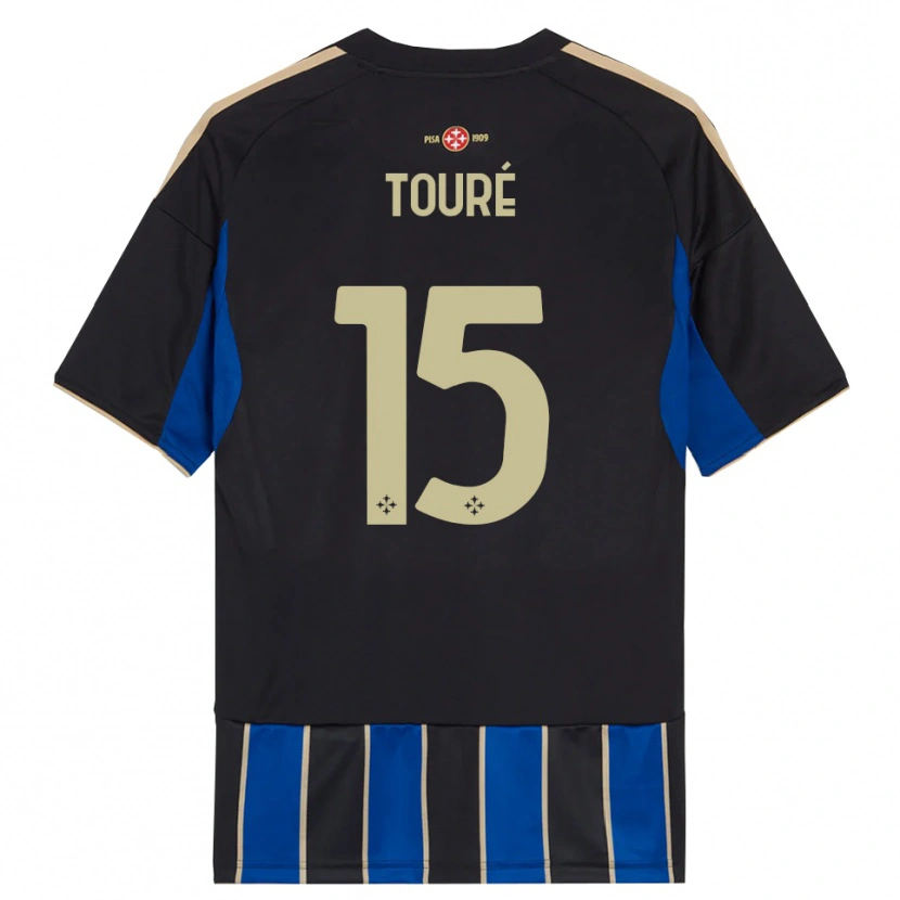 Danxen Pánské Idrissa Touré #15 Černá Modrá Domů Hráčské Dresy 2025/26 Dres