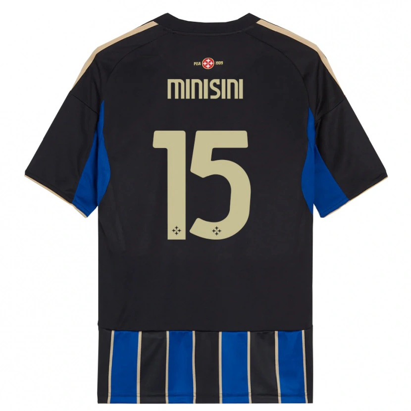 Danxen Pánské Niccolò Minisini #15 Černá Modrá Domů Hráčské Dresy 2025/26 Dres