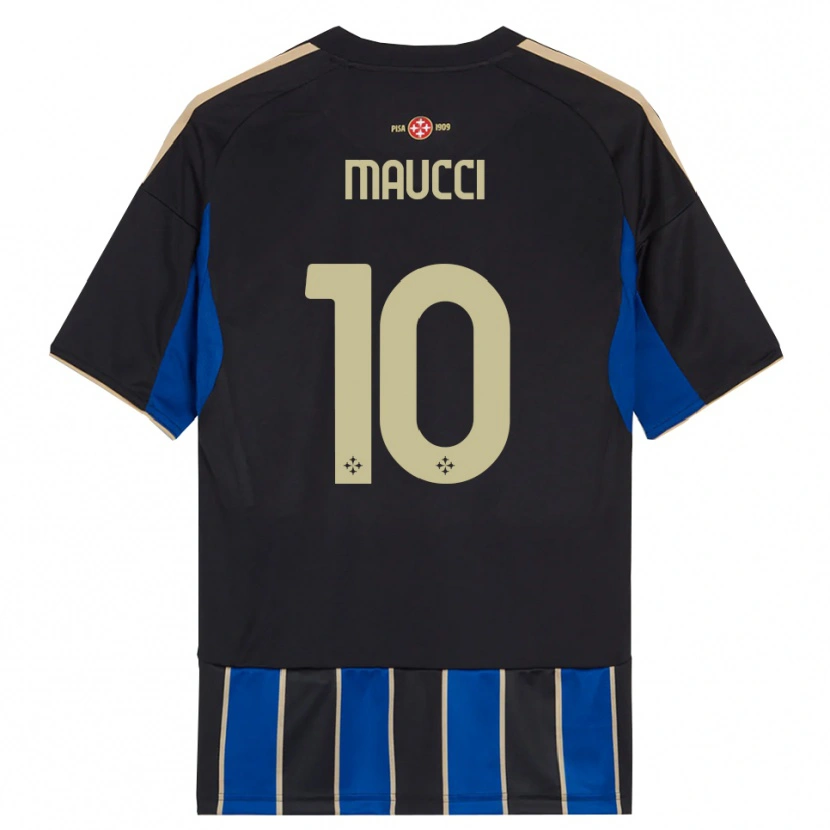 Danxen Pánské Giacomo Maucci #10 Černá Modrá Domů Hráčské Dresy 2025/26 Dres