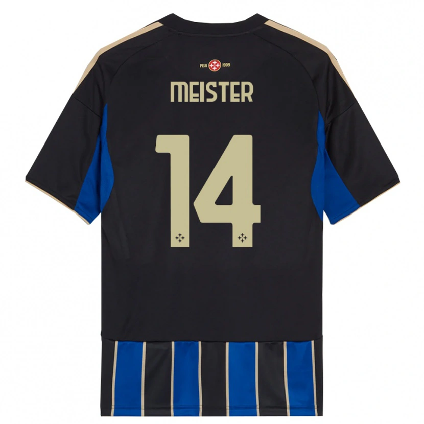 Danxen Pánské Henrik Meister #14 Černá Modrá Domů Hráčské Dresy 2025/26 Dres