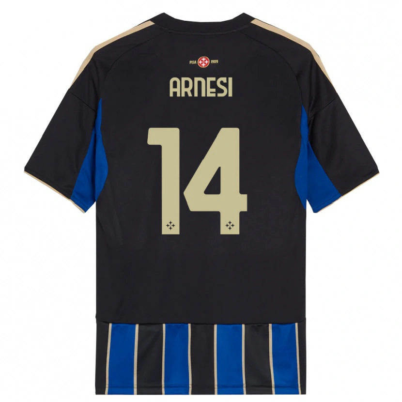 Danxen Pánské Lorenzo Arnesi #14 Černá Modrá Domů Hráčské Dresy 2025/26 Dres