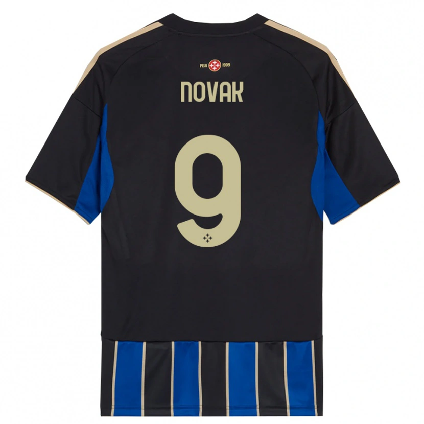 Danxen Pánské Maros Novak #9 Černá Modrá Domů Hráčské Dresy 2025/26 Dres