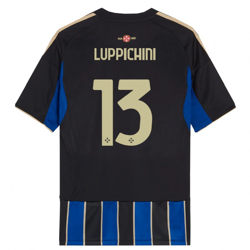 Danxen Pánské Matteo Luppichini #13 Černá Modrá Domů Hráčské Dresy 2025/26 Dres