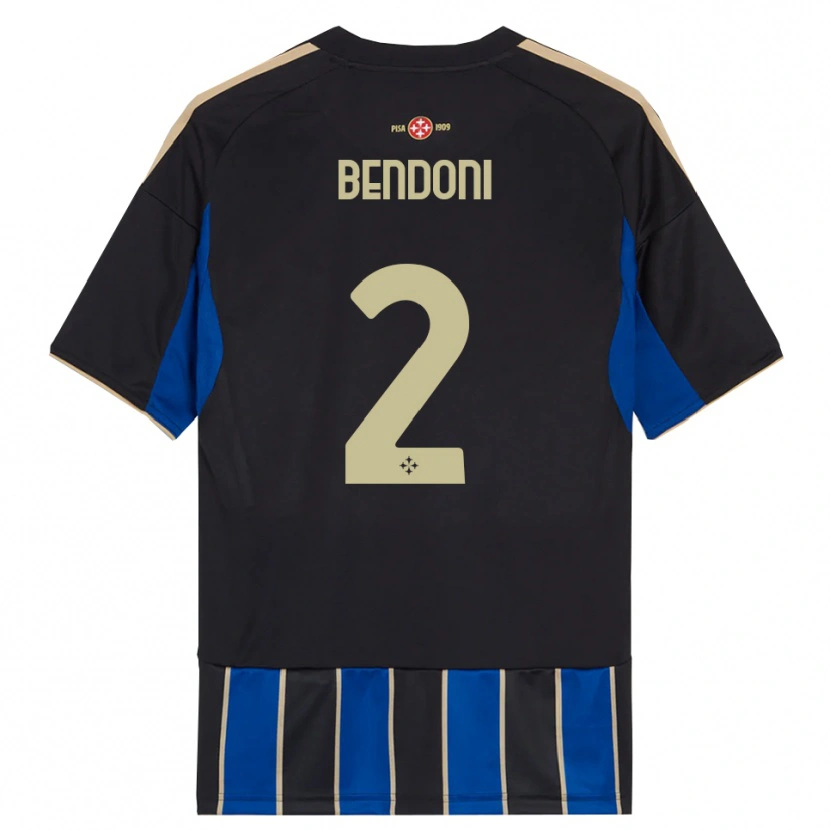 Danxen Pánské Marco Bendoni #2 Černá Modrá Domů Hráčské Dresy 2025/26 Dres