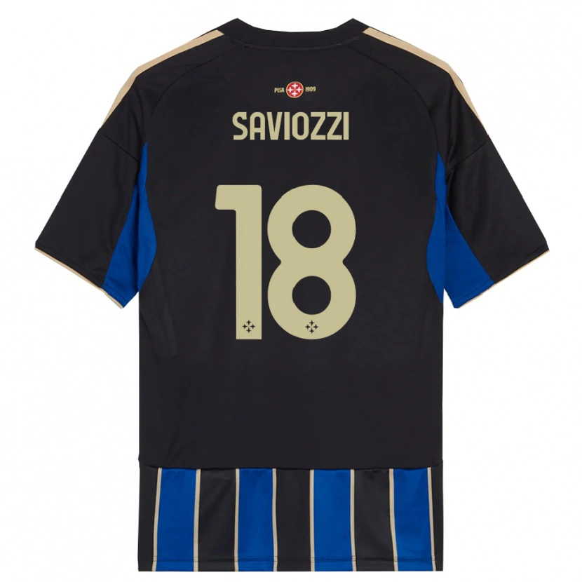 Danxen Pánské Mattia Saviozzi #18 Černá Modrá Domů Hráčské Dresy 2025/26 Dres