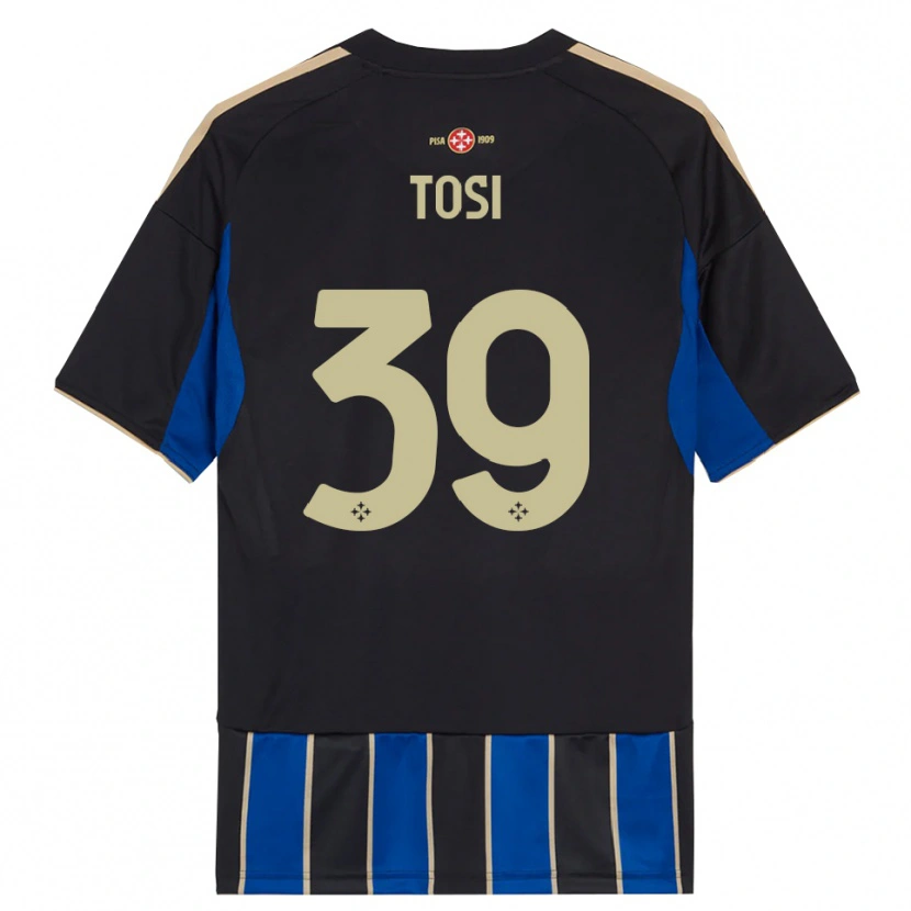 Danxen Pánské Lorenzo Tosi #39 Černá Modrá Domů Hráčské Dresy 2025/26 Dres
