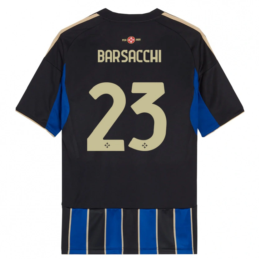 Danxen Pánské Cristian Barsacchi #23 Černá Modrá Domů Hráčské Dresy 2025/26 Dres
