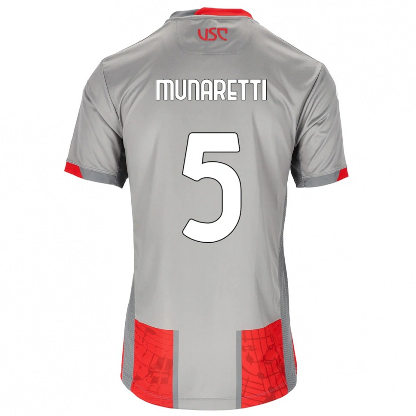 Danxen Pánské Luca Munaretti #5 Červená Šedá Domů Hráčské Dresy 2025/26 Dres