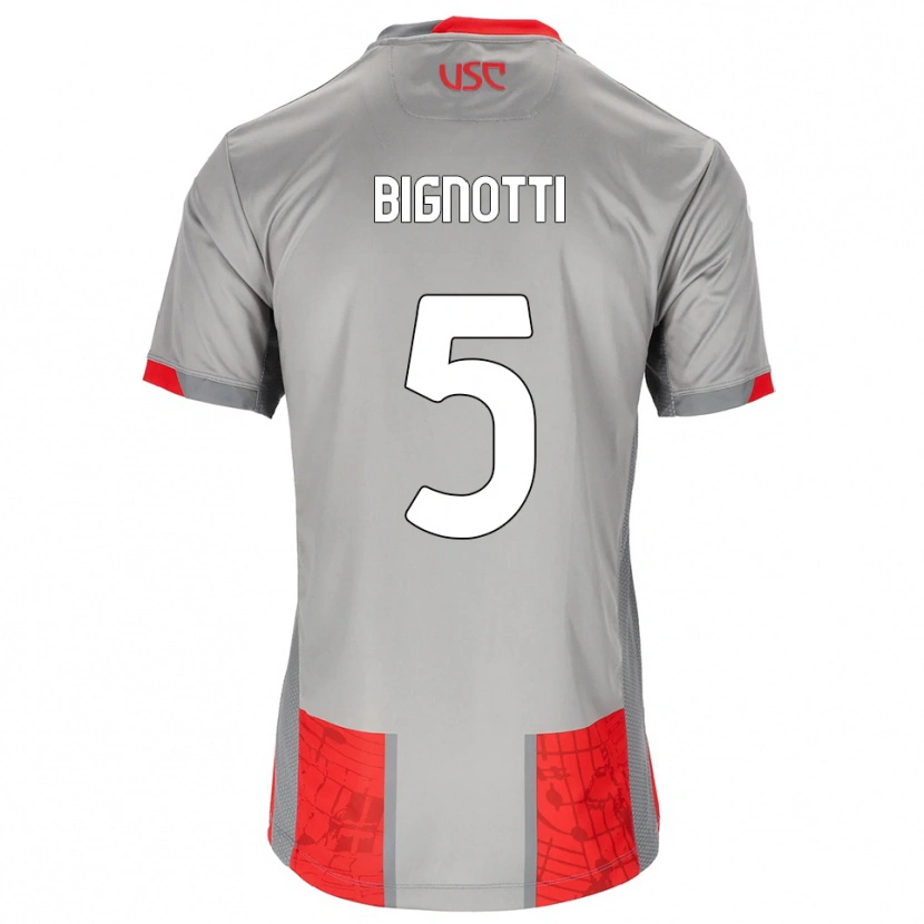 Danxen Pánské Francesco Bignotti #5 Červená Šedá Domů Hráčské Dresy 2025/26 Dres
