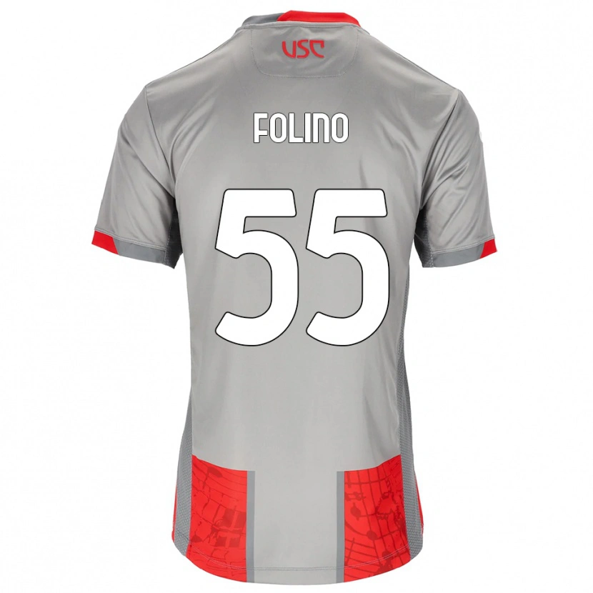 Danxen Pánské Francesco Folino #55 Červená Šedá Domů Hráčské Dresy 2025/26 Dres