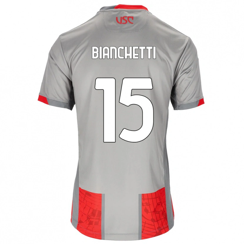 Danxen Pánské Matteo Bianchetti #15 Červená Šedá Domů Hráčské Dresy 2025/26 Dres