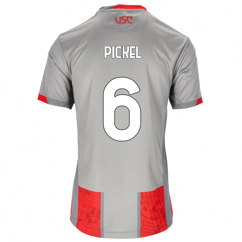 Danxen Pánské Charles Pickel #6 Červená Šedá Domů Hráčské Dresy 2025/26 Dres