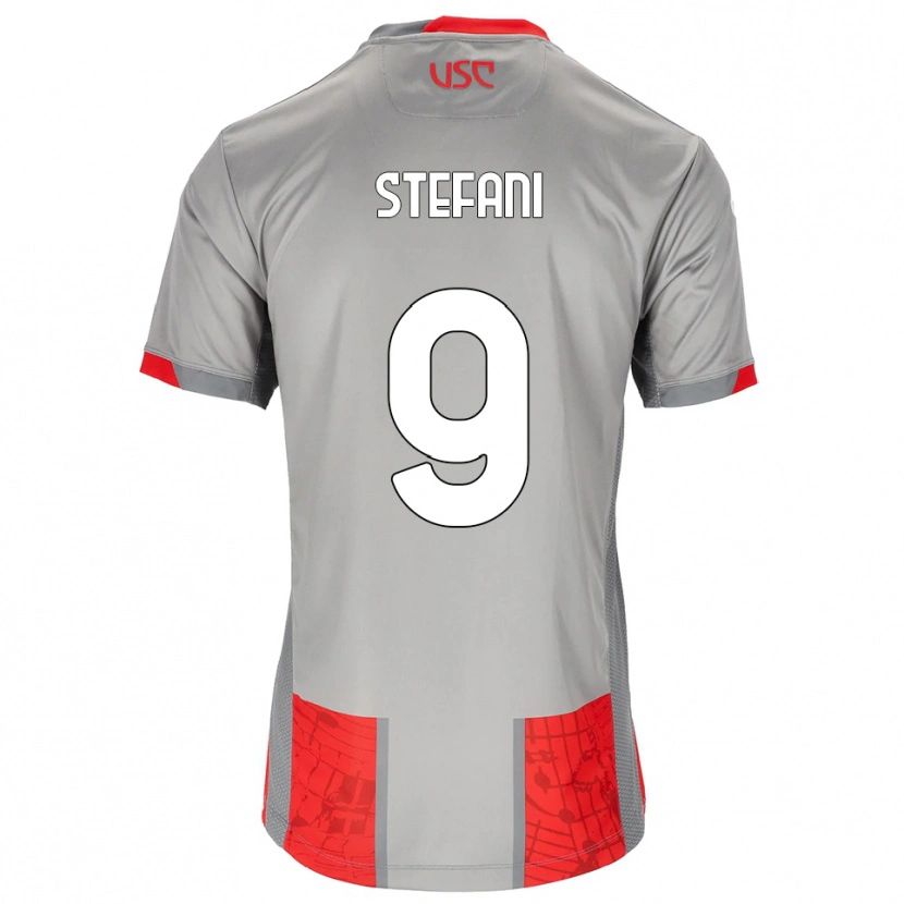Danxen Pánské Christian Stefani #9 Červená Šedá Domů Hráčské Dresy 2025/26 Dres