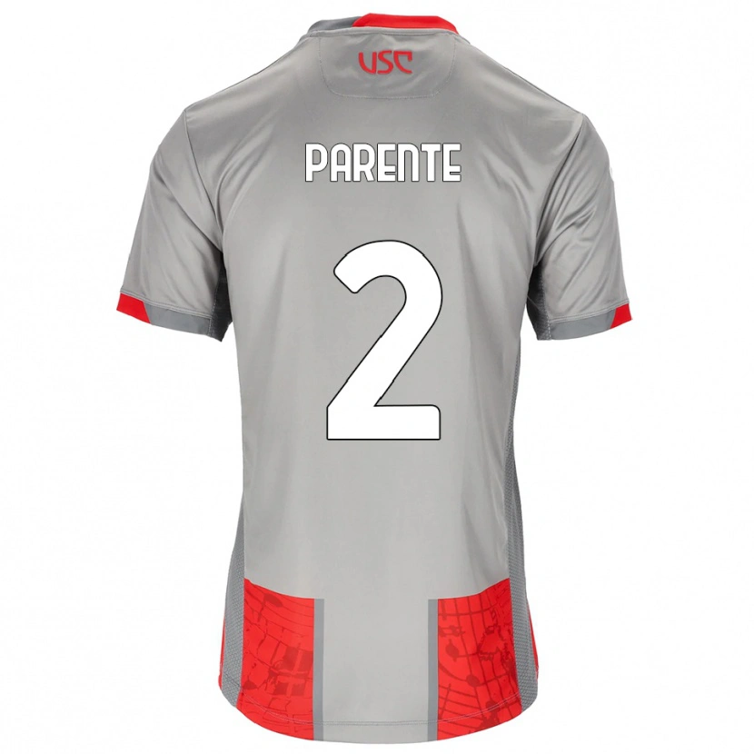 Danxen Pánské Mattia Parente #2 Červená Šedá Domů Hráčské Dresy 2025/26 Dres