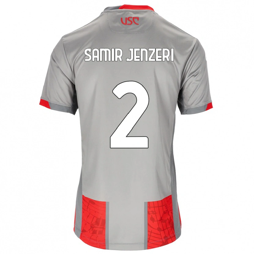 Danxen Pánské Gabriele Samir Jenzeri #2 Červená Šedá Domů Hráčské Dresy 2025/26 Dres