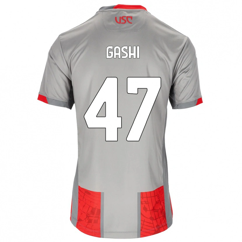 Danxen Pánské Eduart Gashi #47 Červená Šedá Domů Hráčské Dresy 2025/26 Dres