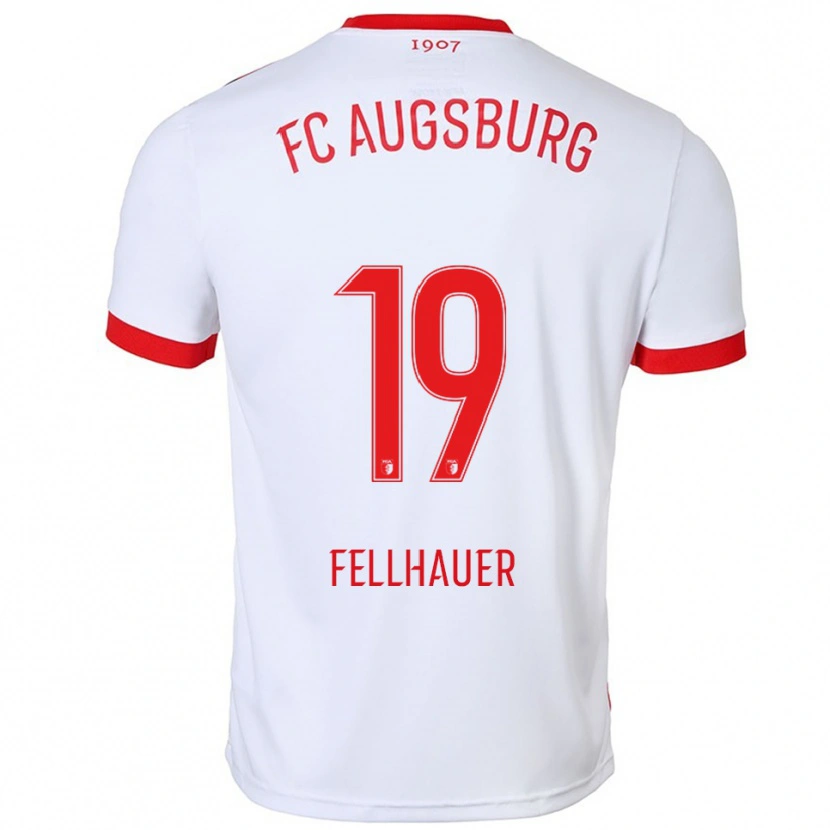 Danxen Pánské Robin Fellhauer #19 Bílá Červená Domů Hráčské Dresy 2025/26 Dres