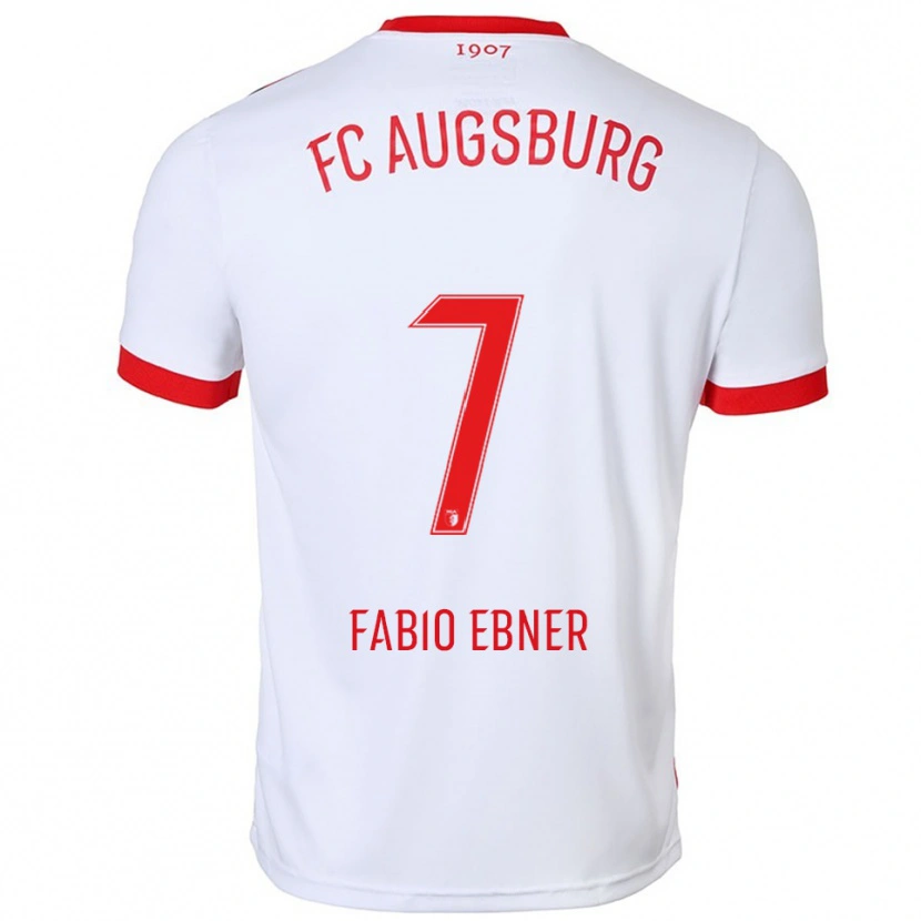 Danxen Pánské Fabio Ebner #7 Bílá Červená Domů Hráčské Dresy 2025/26 Dres