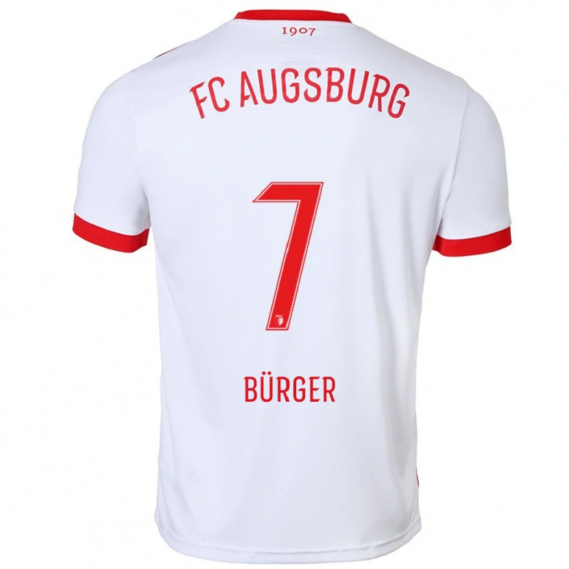 Danxen Pánské Anja Bürger #7 Bílá Červená Domů Hráčské Dresy 2025/26 Dres