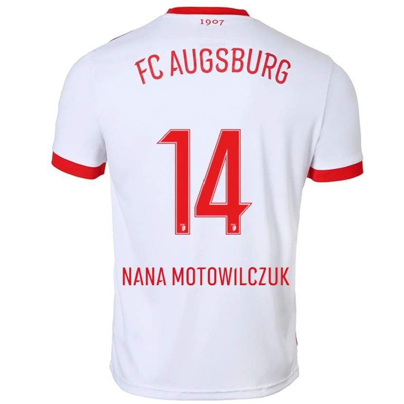 Danxen Pánské Kevin Nana Motowilczuk #14 Bílá Červená Domů Hráčské Dresy 2025/26 Dres