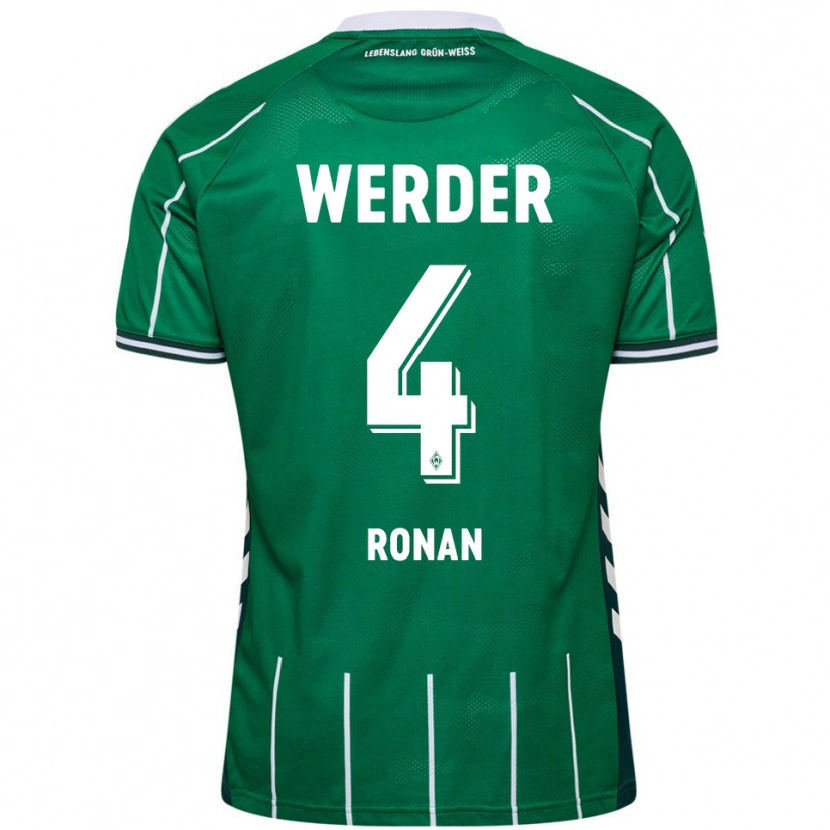Danxen Pánské Kaylie Ronan #4 Zelená Bílá Domů Hráčské Dresy 2025/26 Dres