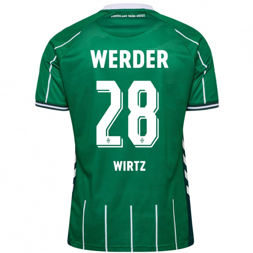 Danxen Pánské Juliane Wirtz #28 Zelená Bílá Domů Hráčské Dresy 2025/26 Dres