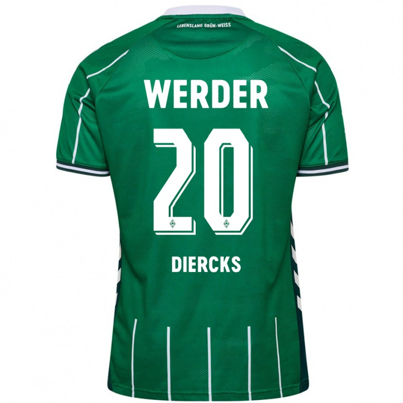 Danxen Pánské Lewis Diercks #20 Zelená Bílá Domů Hráčské Dresy 2025/26 Dres