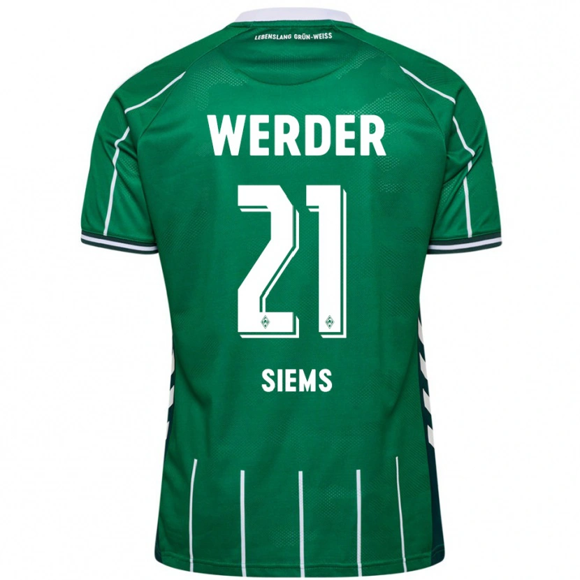 Danxen Pánské Caroline Siems #21 Zelená Bílá Domů Hráčské Dresy 2025/26 Dres