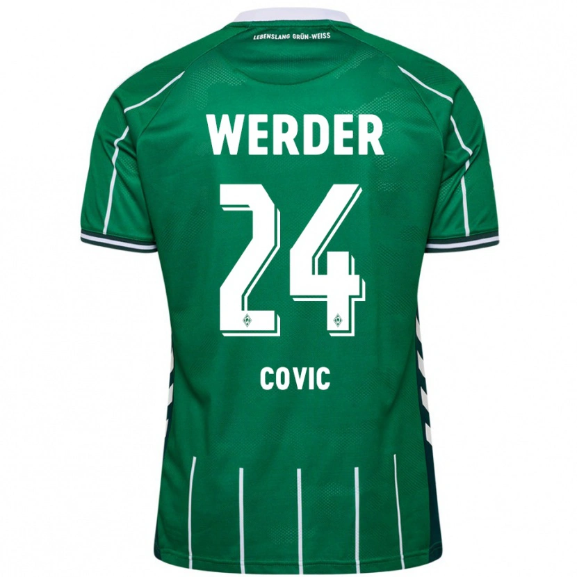 Danxen Pánské Patrice Covic #24 Zelená Bílá Domů Hráčské Dresy 2025/26 Dres