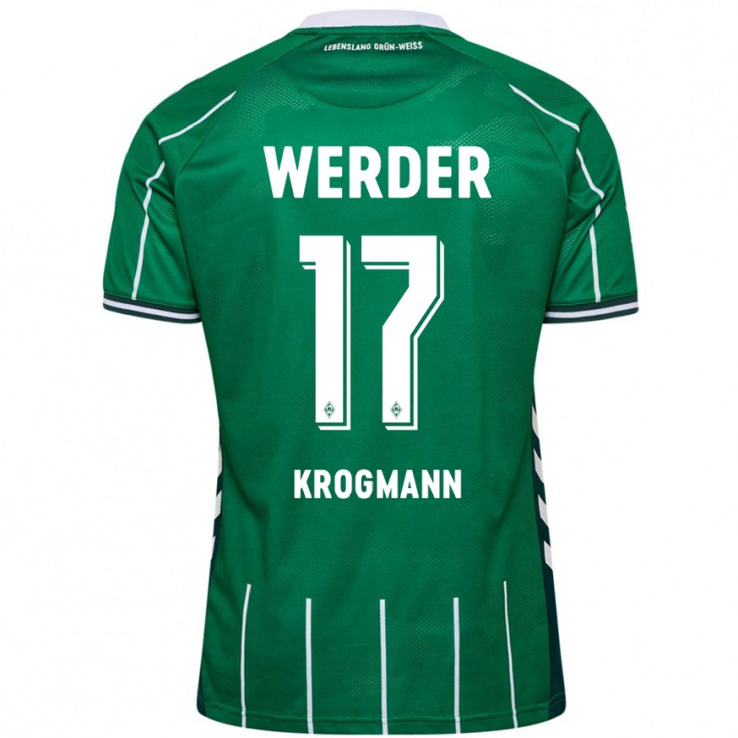 Danxen Pánské Avid Krogmann #17 Zelená Bílá Domů Hráčské Dresy 2025/26 Dres
