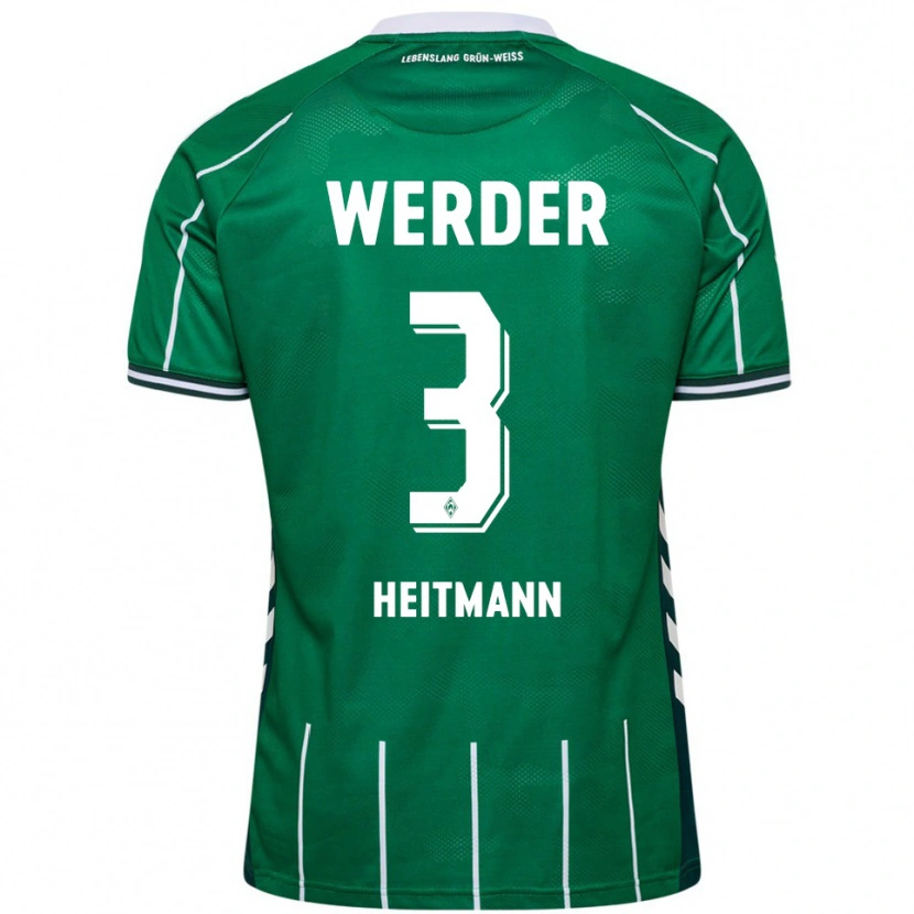 Danxen Pánské Mats Heitmann #3 Zelená Bílá Domů Hráčské Dresy 2025/26 Dres