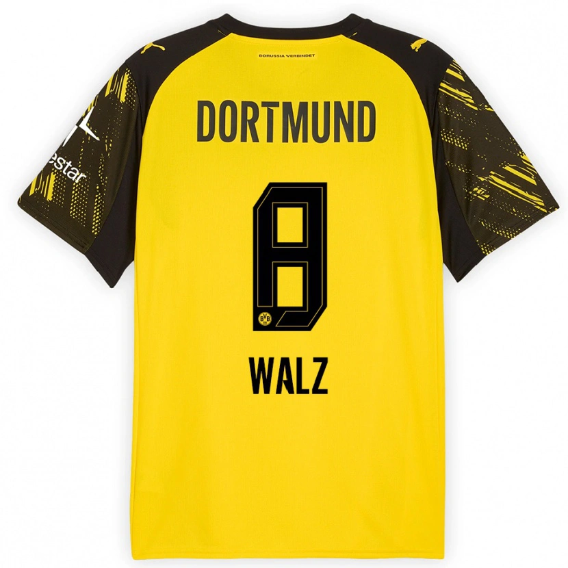 Danxen Pánské Vasco Walz #8 Žlutá Černá Domů Hráčské Dresy 2025/26 Dres