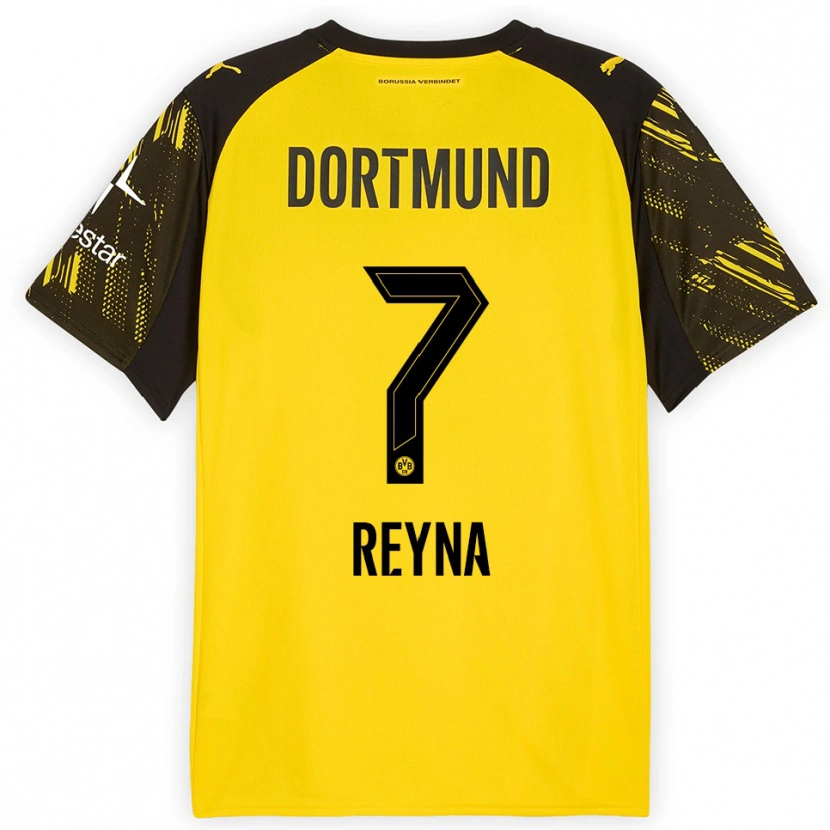 Danxen Pánské Giovanni Reyna #7 Žlutá Černá Domů Hráčské Dresy 2025/26 Dres