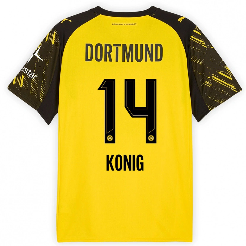 Danxen Pánské Raul Konig #14 Žlutá Černá Domů Hráčské Dresy 2025/26 Dres