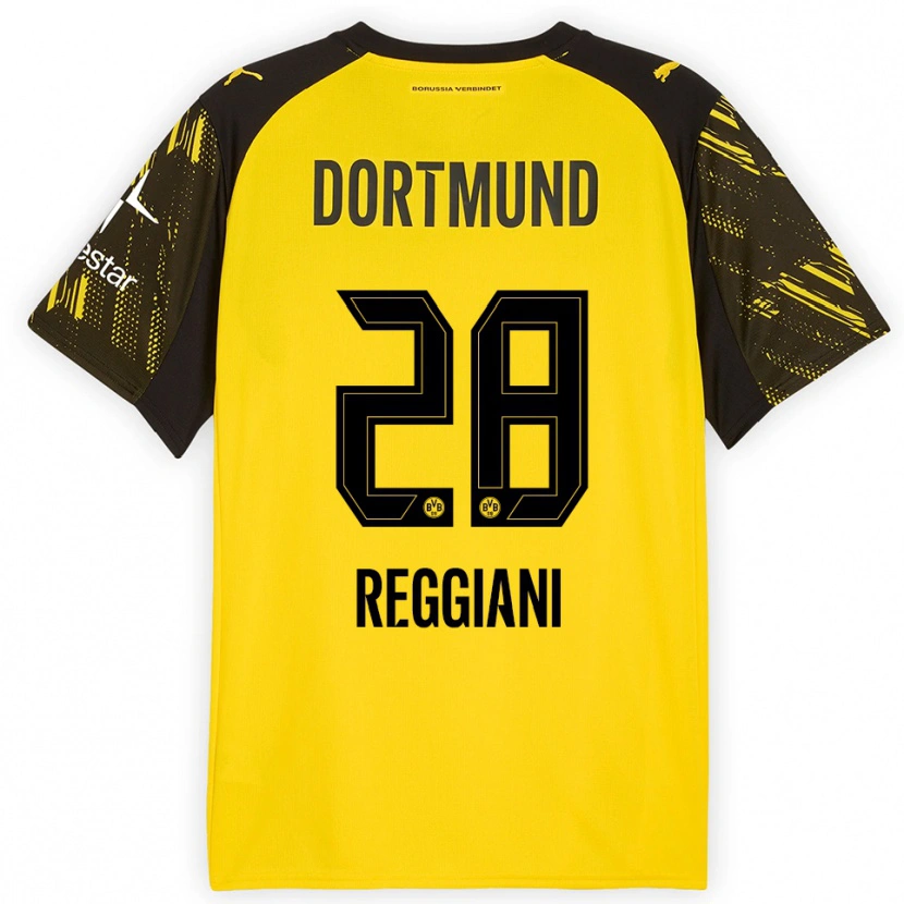Danxen Pánské Luca Reggiani #28 Žlutá Černá Domů Hráčské Dresy 2025/26 Dres